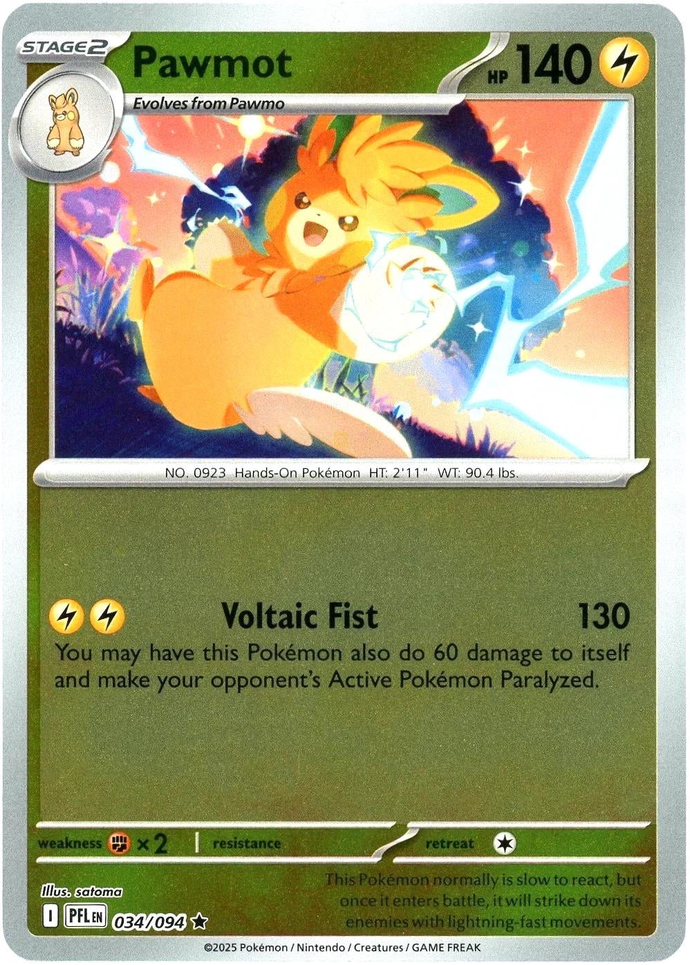 Phantasmal Flames Pawmot #034/94 Reverse Holo